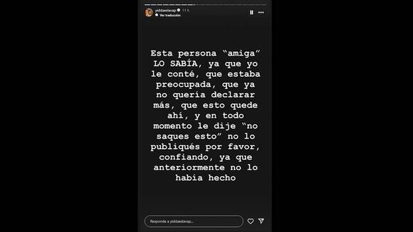 Yidda Eslava explica problemas en sus redes