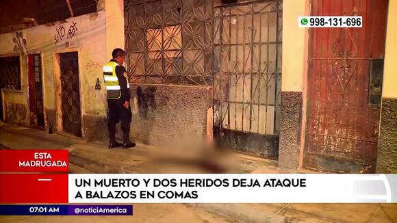 Un muerto y dos heridos en Comas