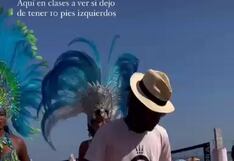 Flavia Laos sorprende al bailar samba junto a brasileñas en playa de Río de Janeiro (VIDEO)