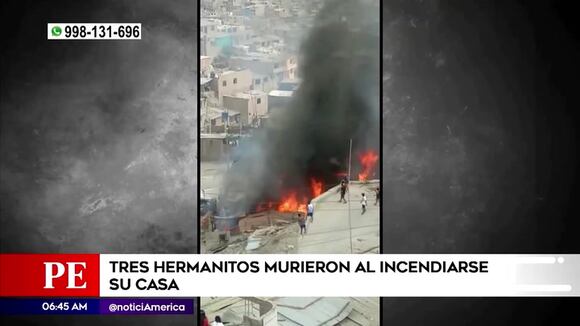Tres hermanitos fallecen por incendio