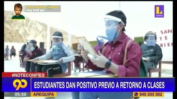 Arequipa: estudiantes que iban a retornar a clases dan positivo a COVID-19