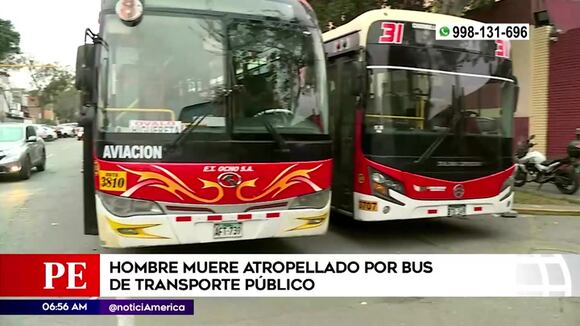 Hombre muere atropellado por bus de transporte publico