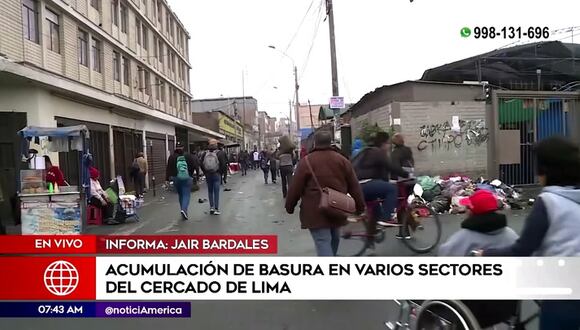 Acumulación de basura en el Cercado de Lima