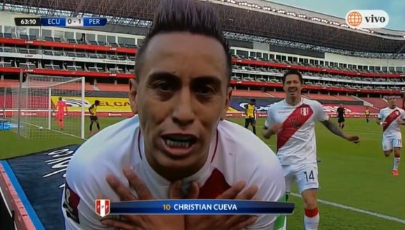 Gol de Christian Cueva para el 1-0 del Perú vs. Ecuador en las Eliminatorias. (Video: América TV)