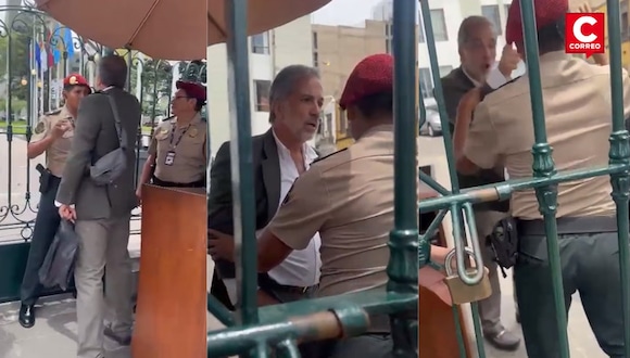 Correo I Asesor de Fuerza Popular agredió y amenazó a policías en una de las puertas del Congreso