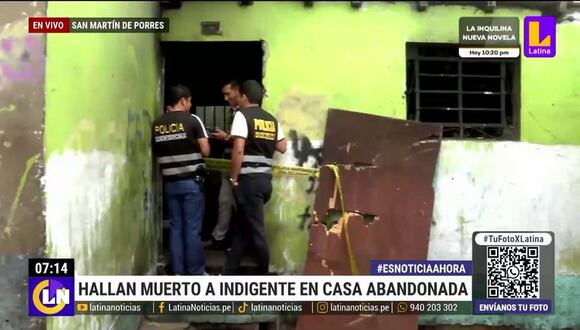 SMP: Hallan muerto a indigente en casa abandonada