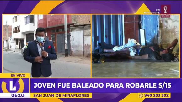 Balean a joven para robarle 15 soles