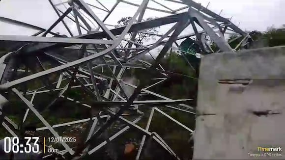 Delincuentes derriban torre de alta tensión en Pataz