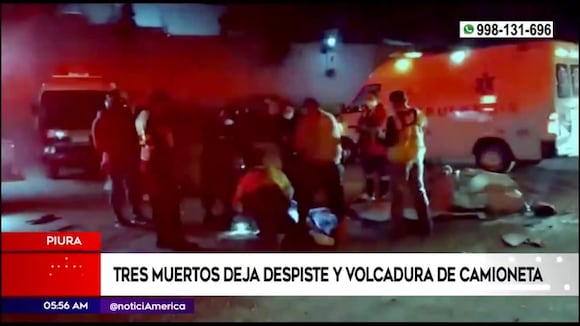 Piura: Despiste y volcadura de camioneta deja 3 muertos