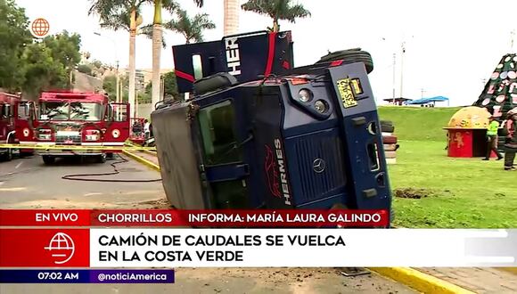 Chorrillos: Camión se vuelca