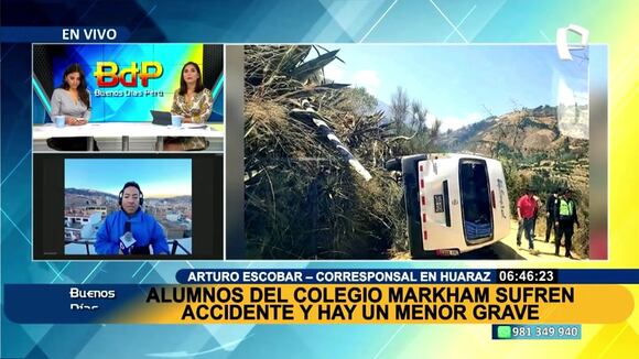 Huaraz: dos alumnos del colegio Markham heridos tras accidente en combi