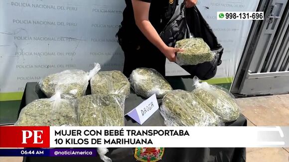 Mujer camufla marihuana en porta bebé