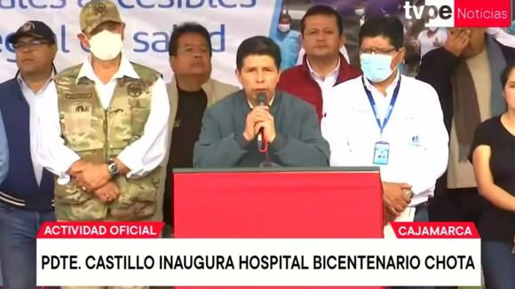 Pedro Castillo inaugura hospital Bicentenario Chota