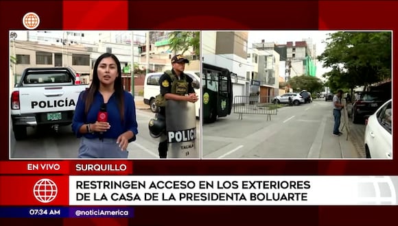 Surquillo: impiden a la prensa acercarse a domicilio de Dina Boluarte