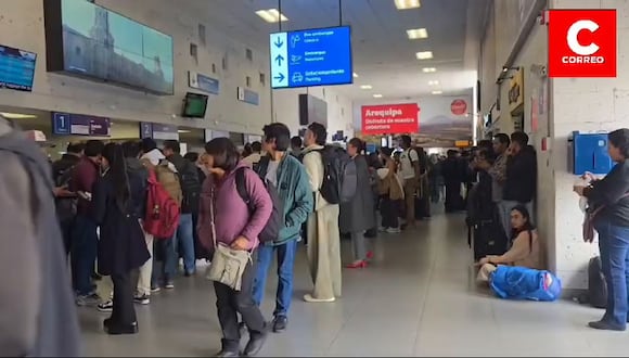 CORREO | Arequipa: Decenas de pasajeros varados por mal clima en la Ciudad Blanca