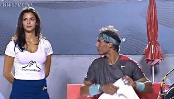 ¿Rafael Nadal se distrajo con bella recogebolas? (VIDEO)