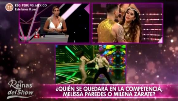 Melissa Paredes se descompensó tras su baile en “Reinas del Show”. (Foto: Captura=