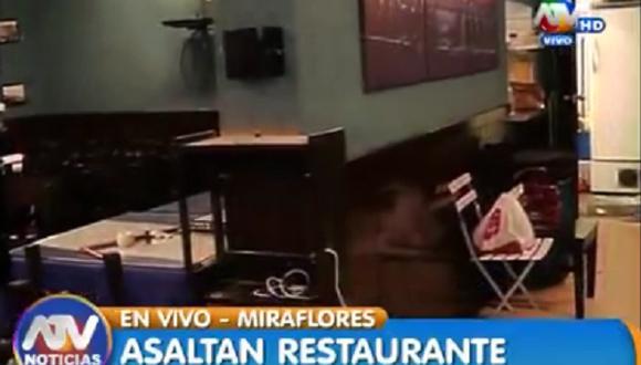 Miraflores: Delincuentes asaltan restaurante y se llevan hasta los licores