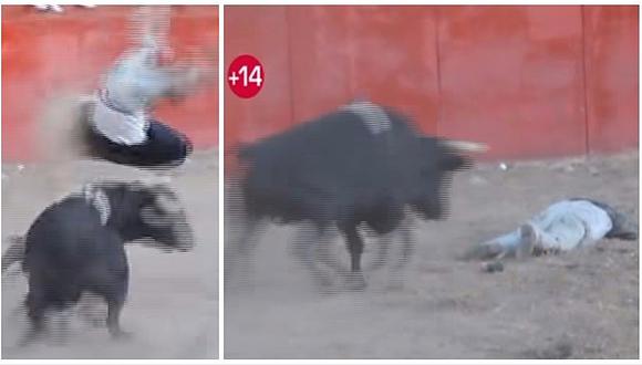 Jinete quedó muy mal por fuertes cornadas durante corrida de toros en Áncash (VIDEO)