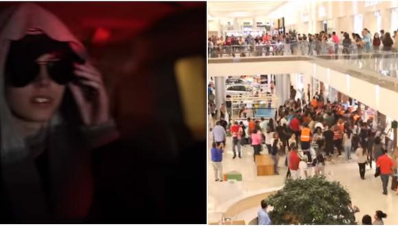 YouTube: joven se hace pasar por Justin Bieber y causa revuelo en centro comercial (VIDEO)