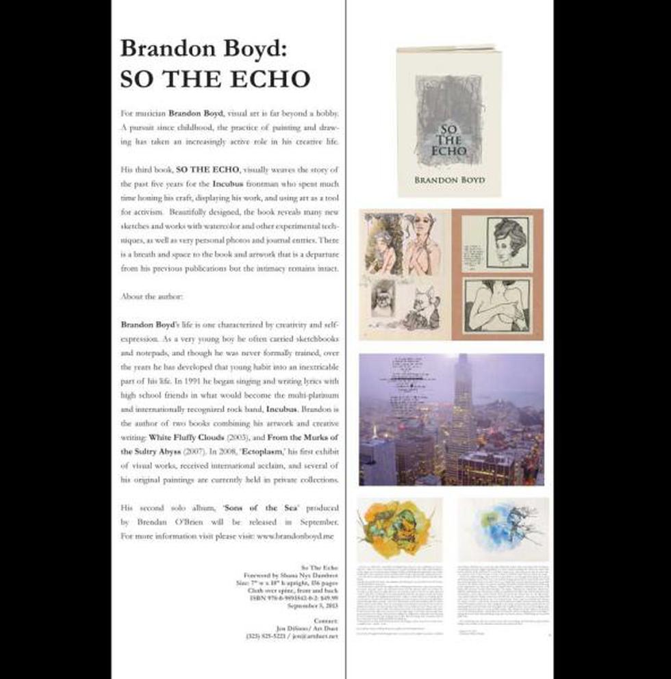 Vocalista de Incubus presenta su tercer libro de ilustraciones