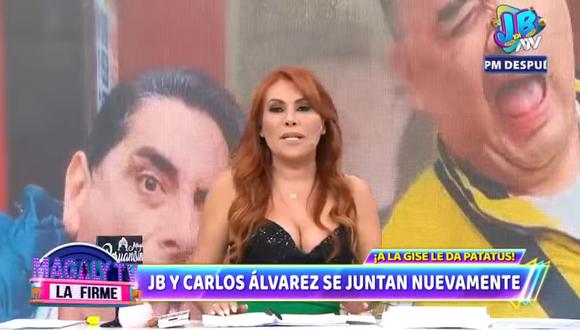 JB y Carlos Álvarez ‘niegan’ programa juntos, pero Magaly Medina asegura: “Ahí se cocina algo”. (Foto: Captura)