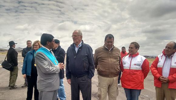 Pedro Pablo Kuczynski llega a la región Puno y supervisa Suches