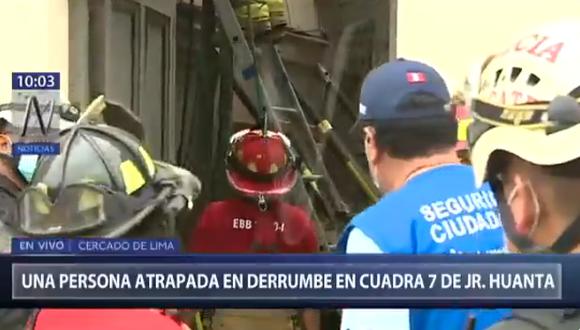 Cercado de Lima: Una persona atrapada en derrumbe de casa de Barrios Altos