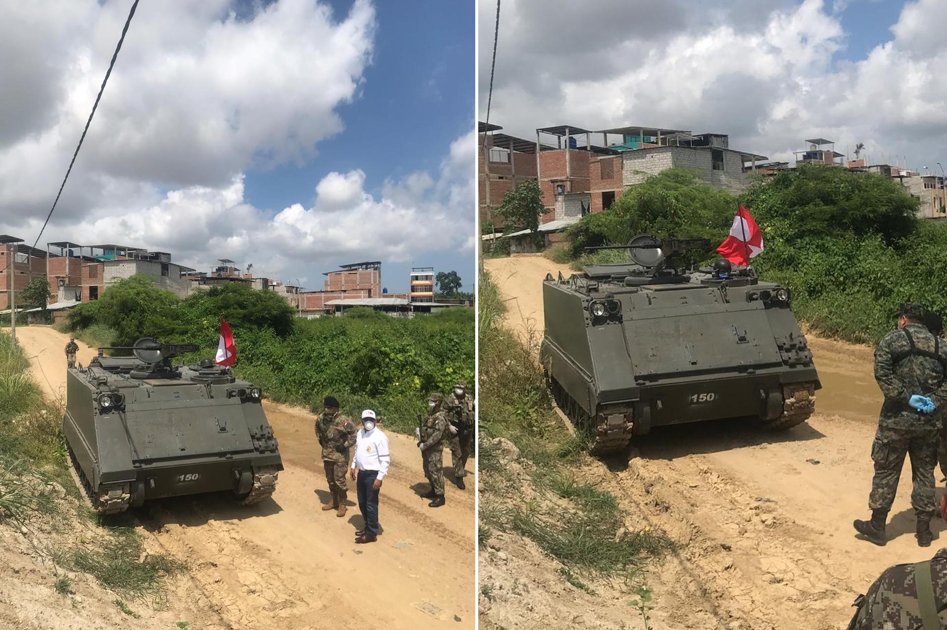 Los vehículos blindados que vigilan la zona de frontera de Tumbes con Ecuador cuentan con visores nocturnos. (Foto: Ministerio de Defensa)