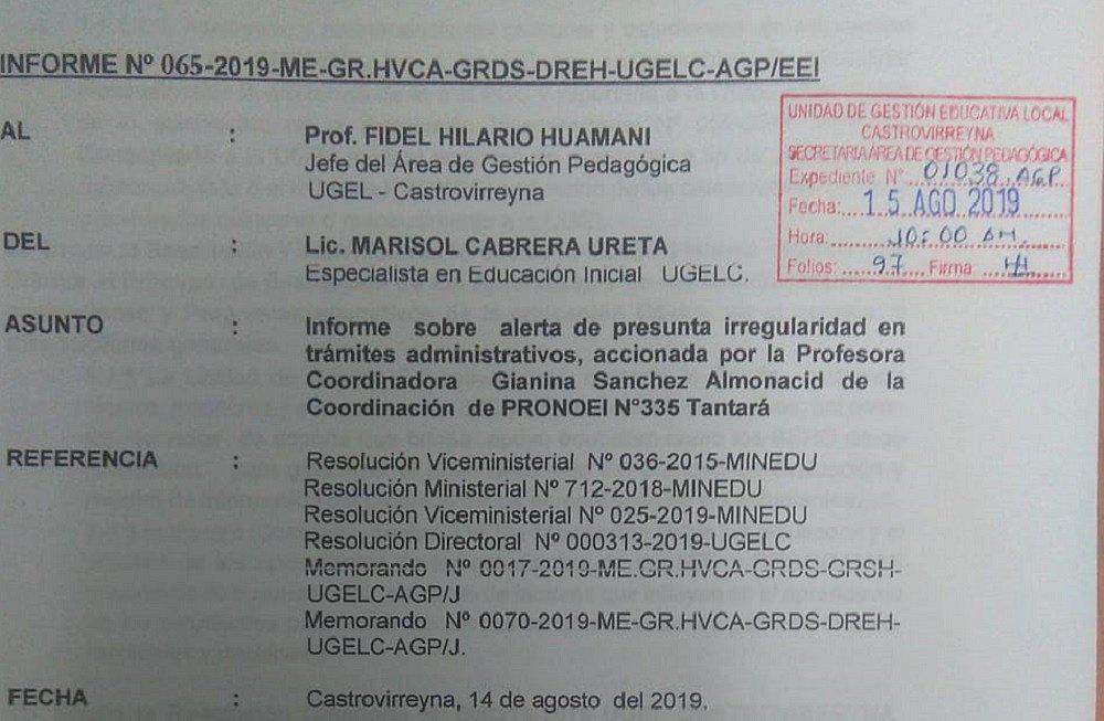 Pese a que devolvió viático, consejera es investigada en UGEL