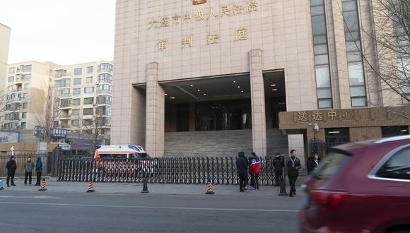 Esta foto tomada el 14 de enero de 2019 muestra el Tribunal Popular Intermedio de Dalian donde se juzgó al canadiense Robert Lloyd Schellenberg por cargos de tráfico de drogas, (Foto: ELIZABETH LAW / AFP)