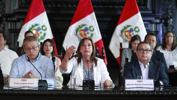 Presidenta Dina Boluarte brindó conferencia de prensa en Palacio de Gobierno.