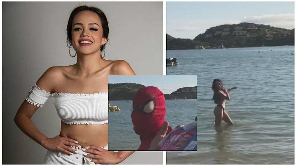 Mayra Goñi fue 'troleada' por 'Spiderman' cuando posaba en bikini (VIDEO)