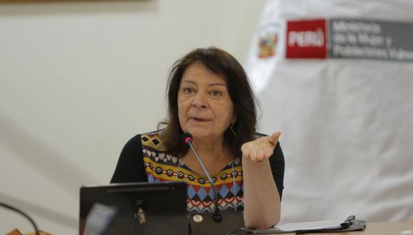 La titular del MIMP, Diana Miloslavich, se pronunció sobre la posible inhabilitación de la vicepresidenta Dina Boluarte por parte del Congreso. (Foto: MIMP)