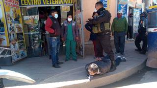 Comerciantes capturan a sospecho de robos al paso en Juliaca 