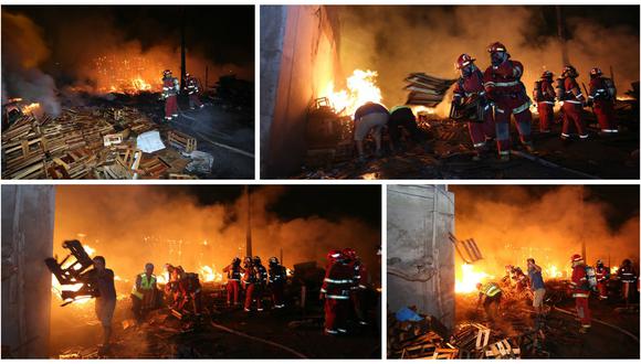 ​SMP: Incendio consume almacén de cajas de madera en ex leprosorio de Lima (VIDEO)