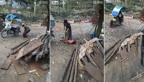 China: Padre ató a su hija a moto y la arrastró por camino (FOTOS)