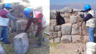 Cusco: restauran piedras desprendidas de muro inca en Rumiwasi