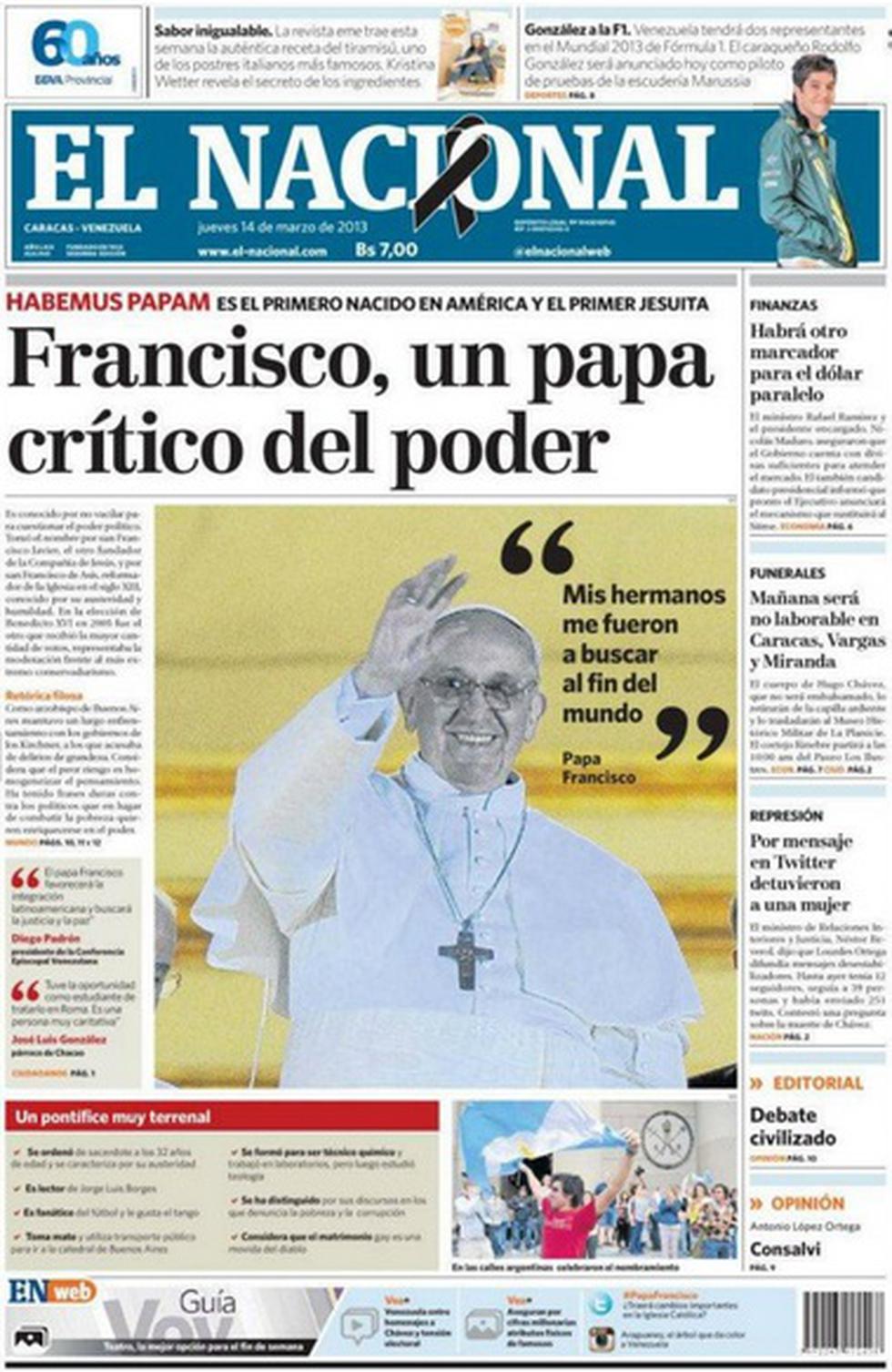 (FOTOS) Papa Francisco: Así informaron diarios de América
