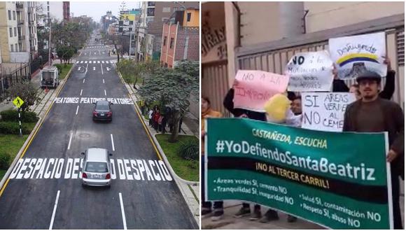 Santa Beatriz: reabren tránsito vehicular pese a reclamos de vecinos por tala de árboles (VIDEO)