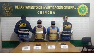 Chincha: Caen dos sujetos con envoltorios de droga y un revolver