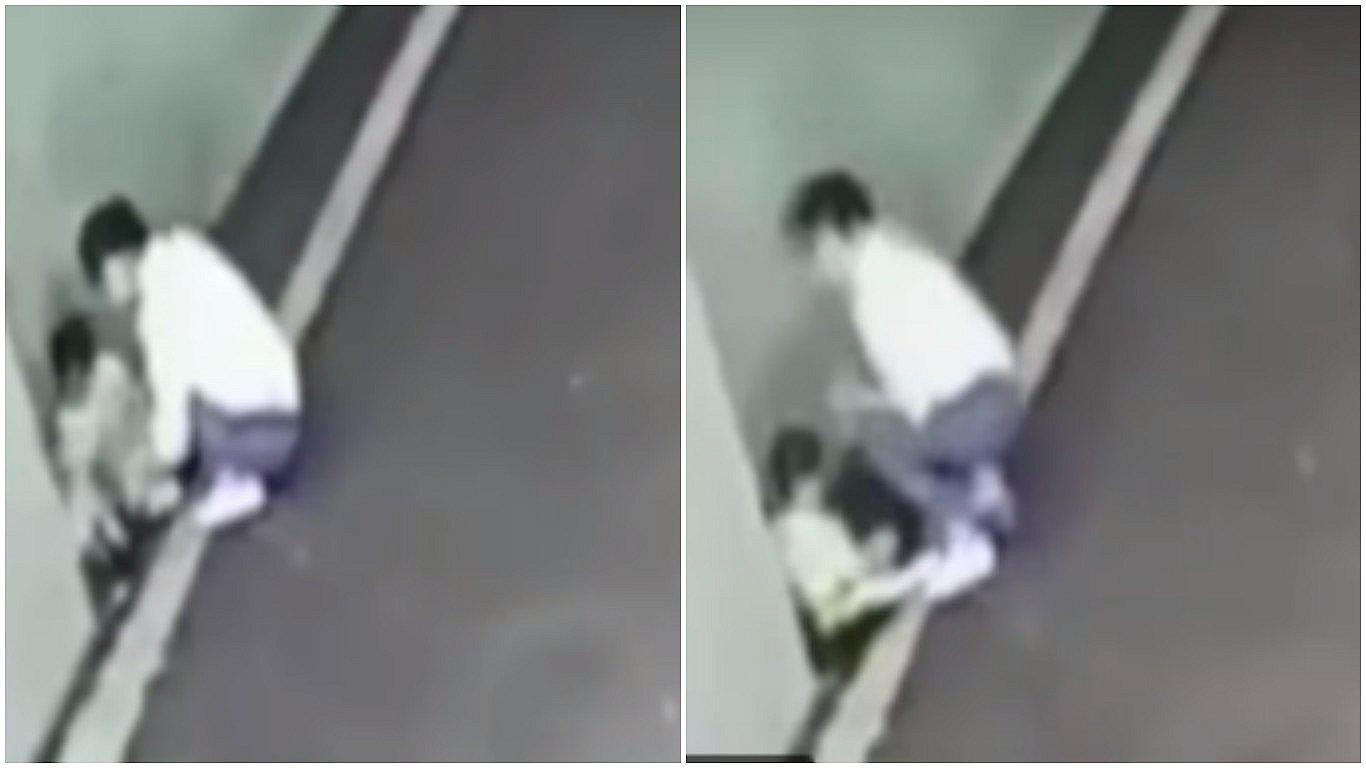 El preciso momento en que una mujer abandona a su bebé en un estacionamiento (VIDEO)
