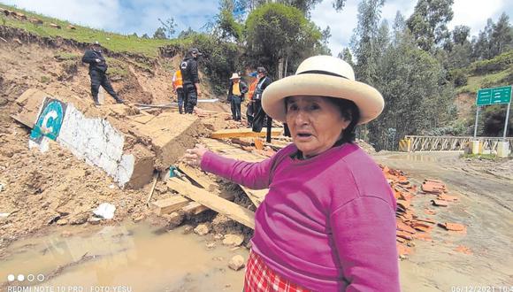 En  provincias de Pomabamba, Huari y Sihuas las casas de los pobladores se afectaron así como sus cultivos un camino vecinal.