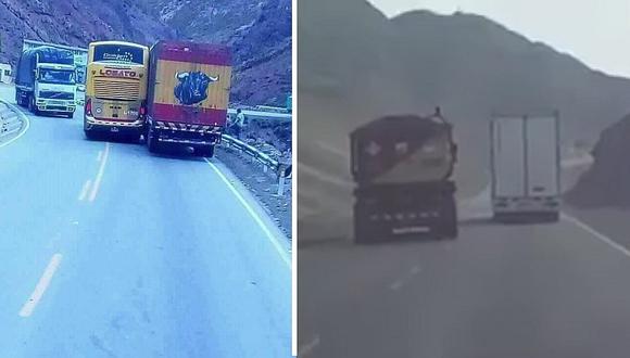Facebook: Así invaden los conductores el carril contrario en las carreteras del Perú (VIDEOS) 