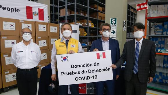El Gobierno  de Corea del Sur donó pruebas rápidas al Perú. (Foto: Minsa)