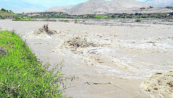 Río Pisco comienza a generar primeros daños y el caudal supera 350 m3 por segundo