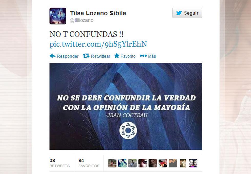 Tilsa Lozano continúa con las indirectas a través de Twitter (FOTOS)