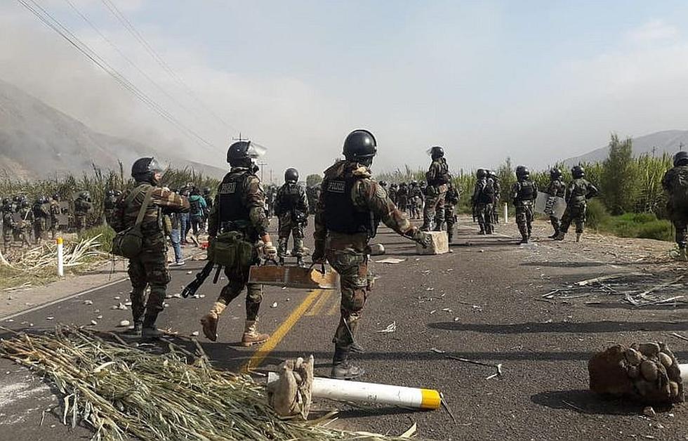 Tía María: Aumenta a 5 los policías heridos en protesta del valle de Tambo (FOTOS)