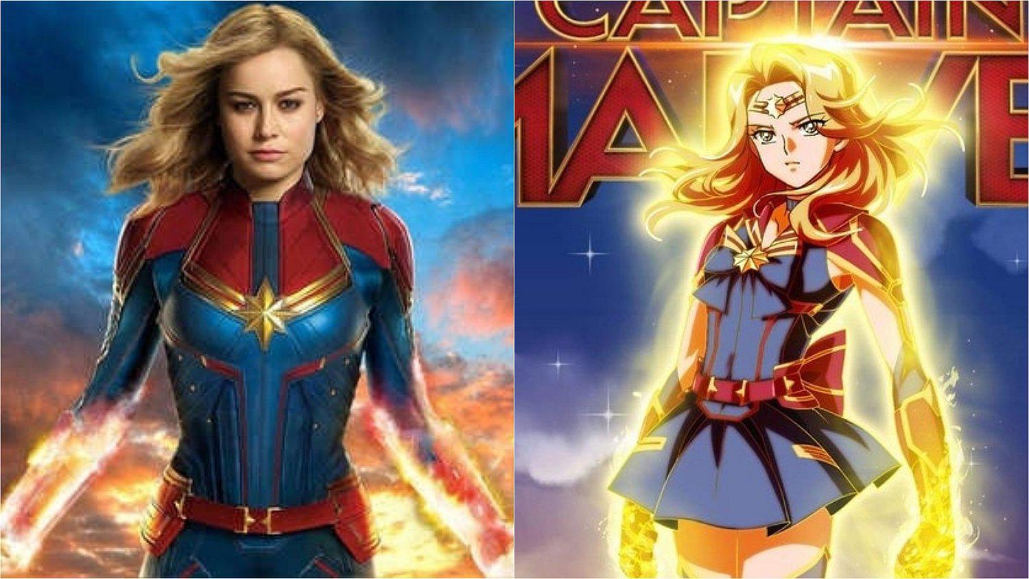 Capitana Marvel expresa su emoción por “fan art” que la convierte en Sailor Moon 