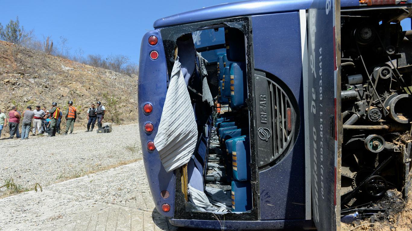 Bus de club Huracán volcó tras encuentro con Caracas